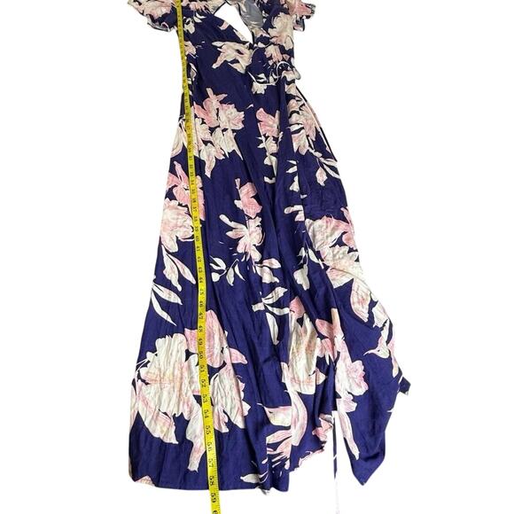 Lulus Azalea Regalia Navy Blue Floral Maxi Dress - Size S - Picture 7 of 12